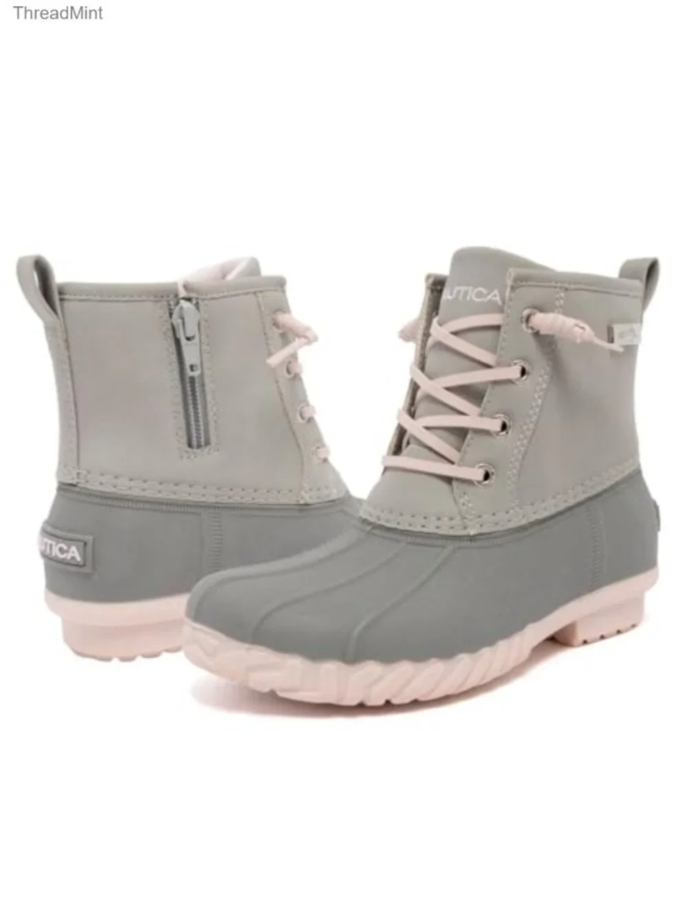 Girls Waterproof Insulated Snow Boots Mid-Calf Round Toe Side Zip